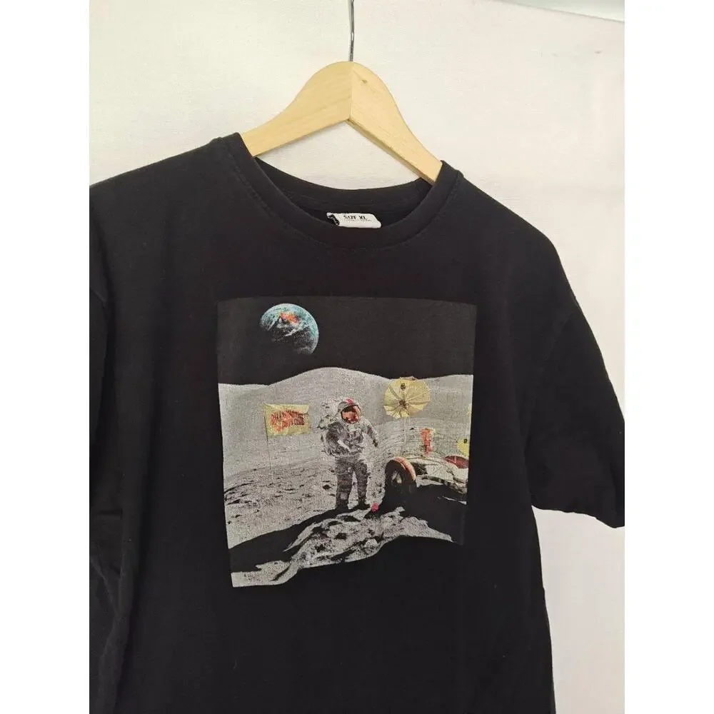 Billionaire Boys Club Tee Shirt Graphic Lunar Space Moon Man Astronaut Black‎ XL